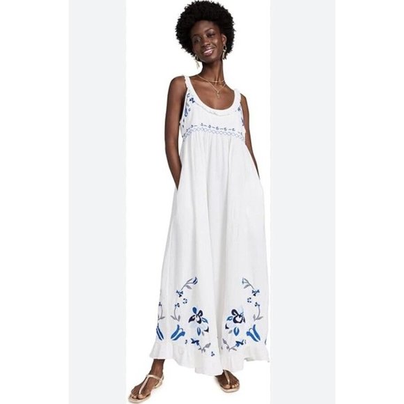 Free People White and Blue Floral Maxi Dress - Picture 6 of 14
